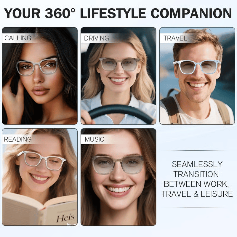 50% OFF!!🔥 AI Interpretation Smart Glasses🕶️160-Language Translation, Photochromic Lenses, AI Chat & Hands-Free Audio